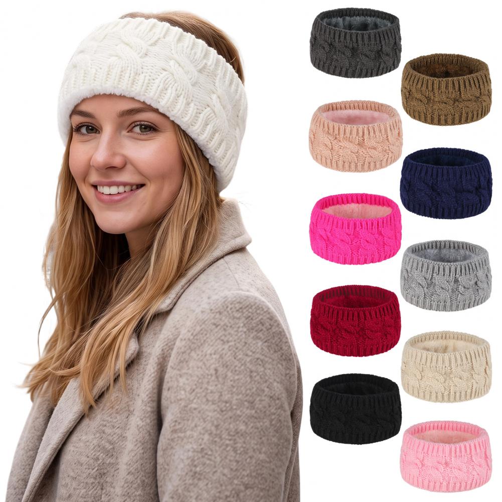 Fleece Ear Warmer Band - Zimowe nauszniki dla kobiet, przytulne osłony