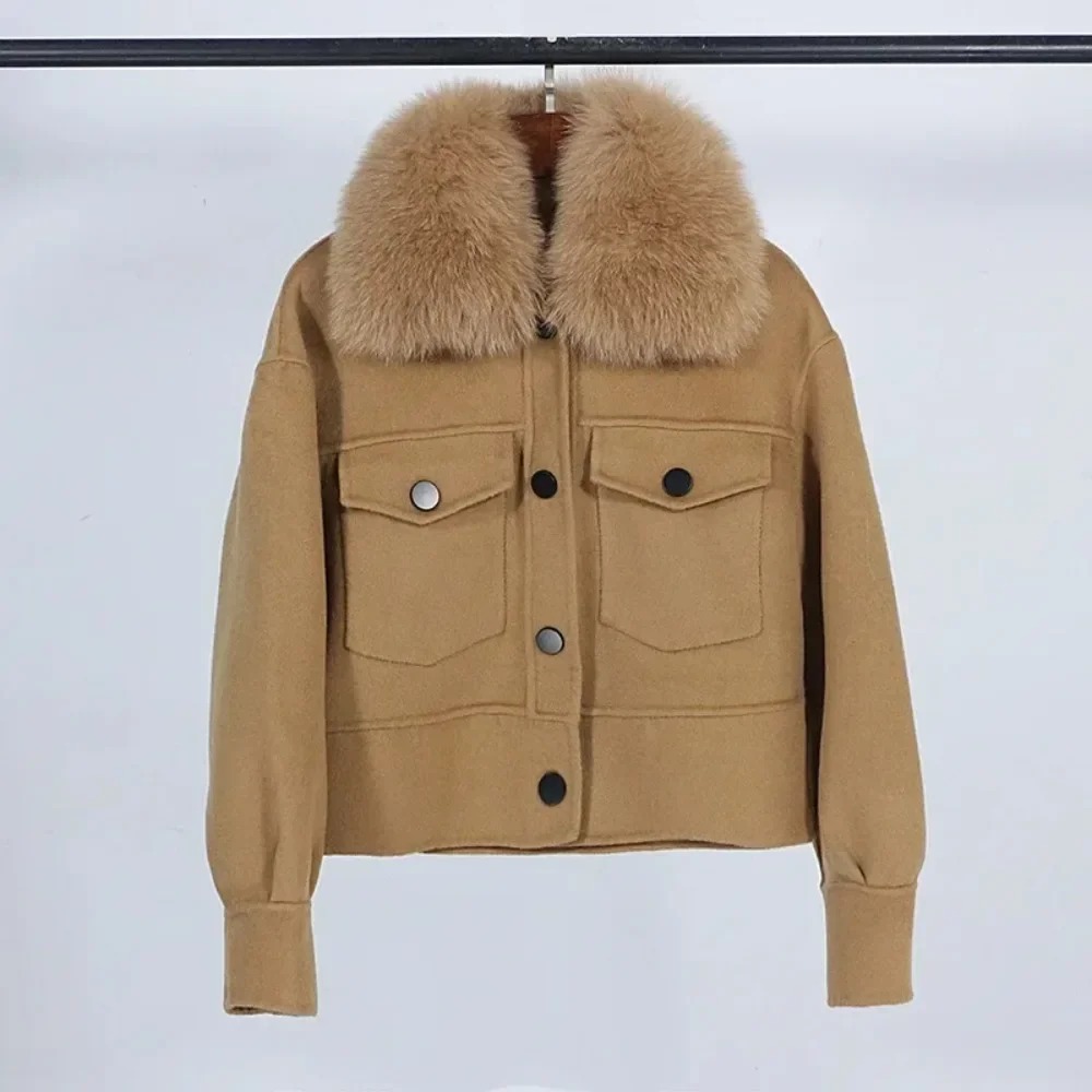 Wełniany damski płaszcz futrza – Wool Coat Peacoat recenzja i cena