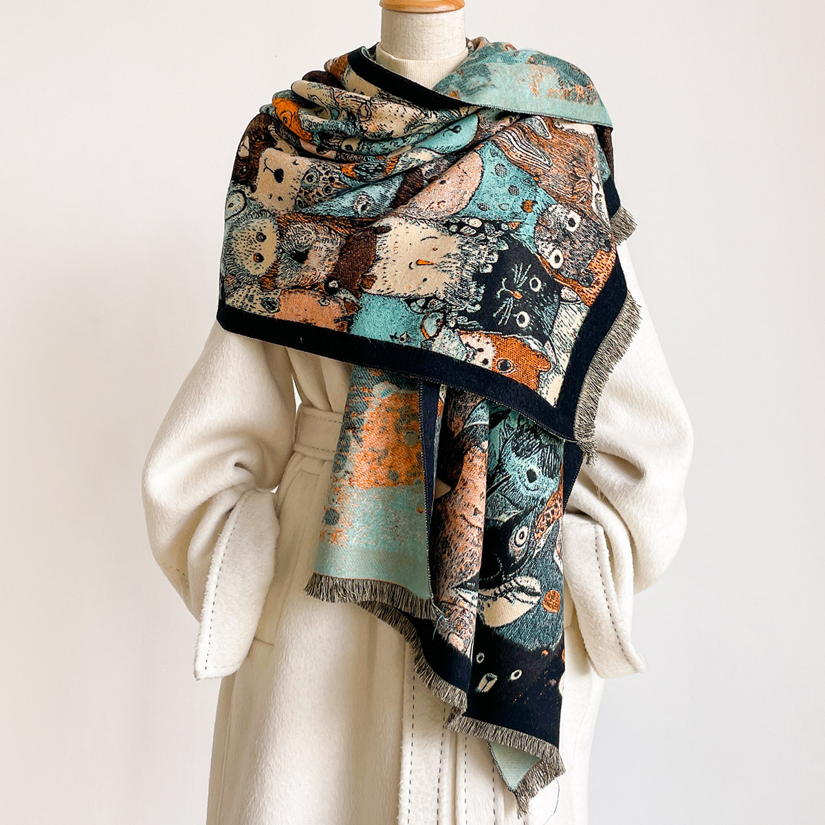 Damski szalik z imitacji kaszm – Shawl Wrap Winter recenzja i cena
