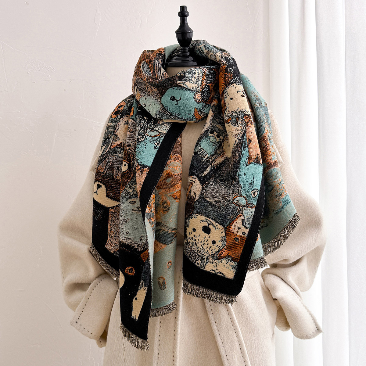 Damski szalik z imitacji kaszm – Shawl Wrap Winter recenzja i cena