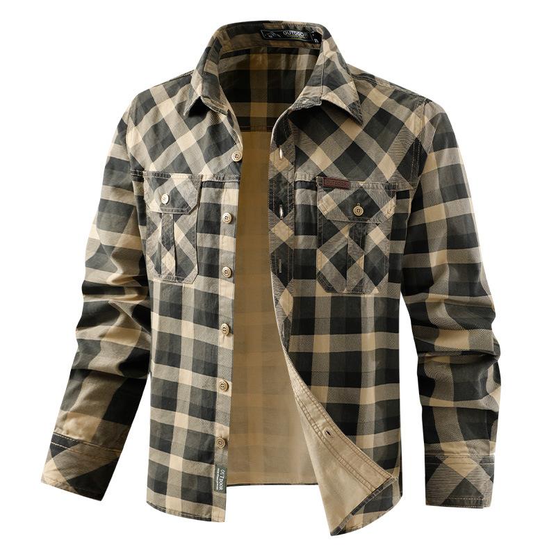 Męska koszula w kratę w stylu  – Flannel Shirt Lined recenzja i cena